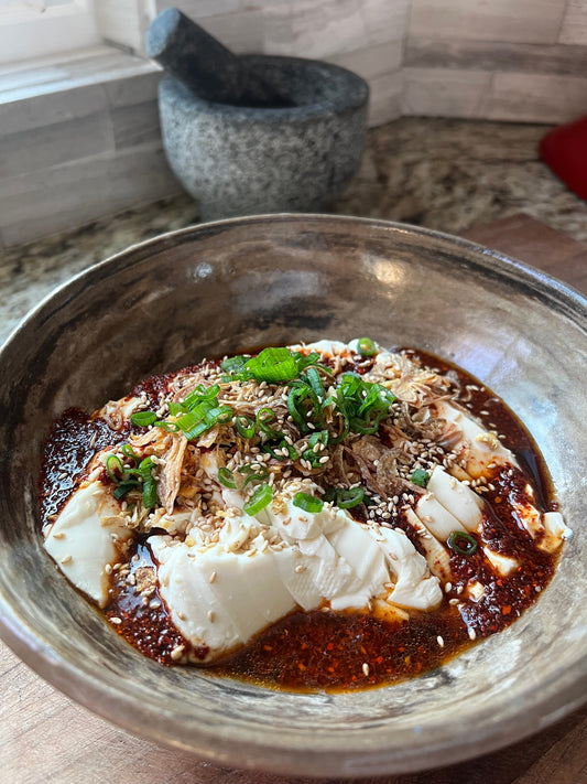 Silken Tofu with Spicy Olokoi Chili Sauce
